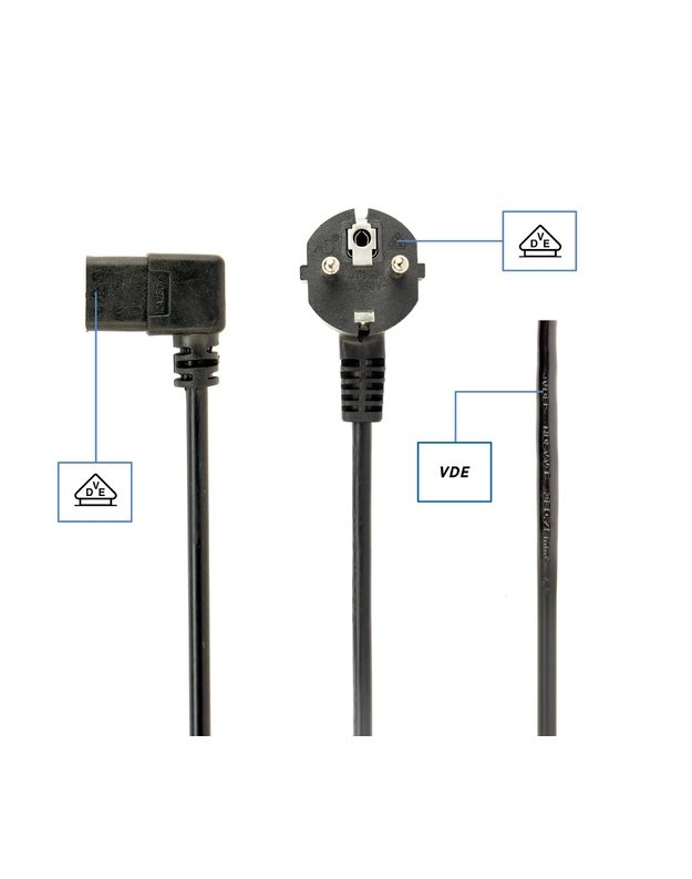CABLE POWER ANGLED C13 1.8M/PC-186A-075-1.8M GEMBIRD