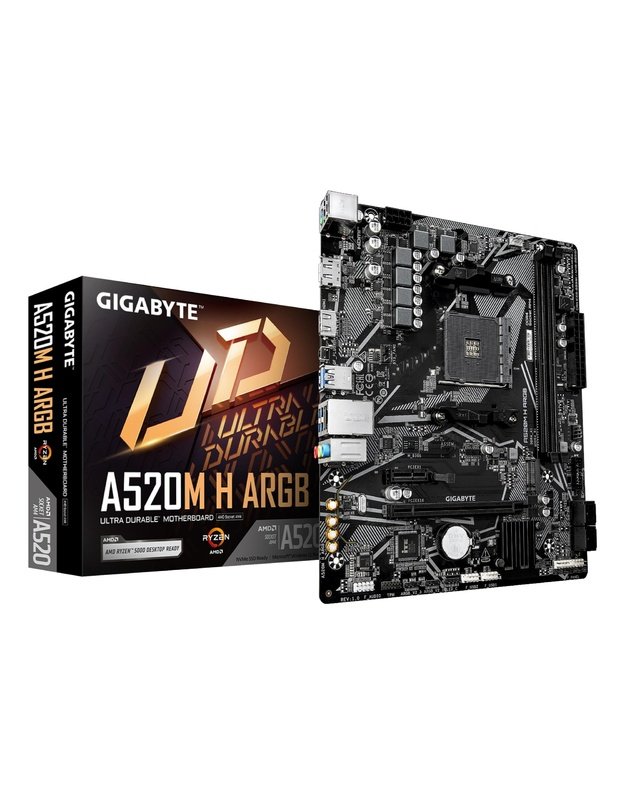 Mainboard|GIGABYTE|AMD A520|Socket AM4|micro ATX|RAM DDR4-SDRAM|2xSlots|1xNumber of M.2 (M) slots|A520MHARGB