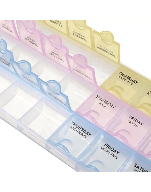 Daugiaspalvė vaistų dėžutė savaitei 1