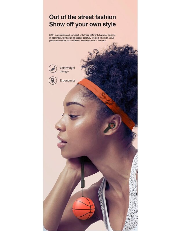 Basketball TWS in-ear BT5.1 belaidės ausinės 4