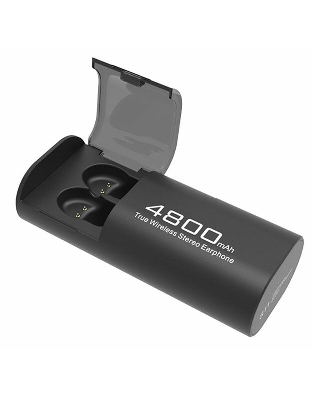 Belaidės ausinės True Wireless Earbuds Powerbank 4800mAh, juodos 2