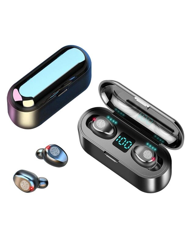 Belaidės Ausinės True Wireless Headset BT5.1 F9, juodos