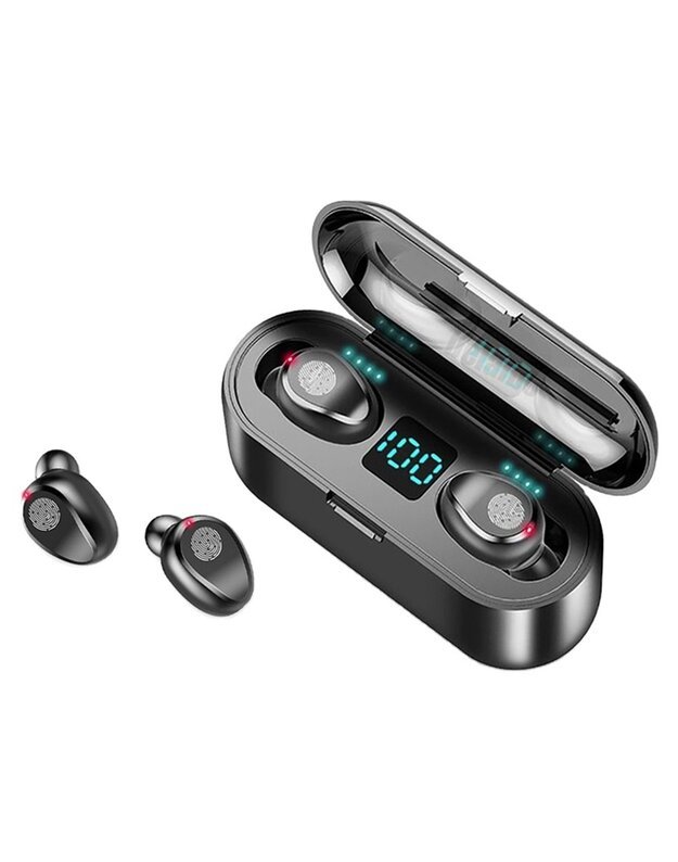 Belaidės Ausinės True Wireless Headset BT5.1 F9, juodos 1