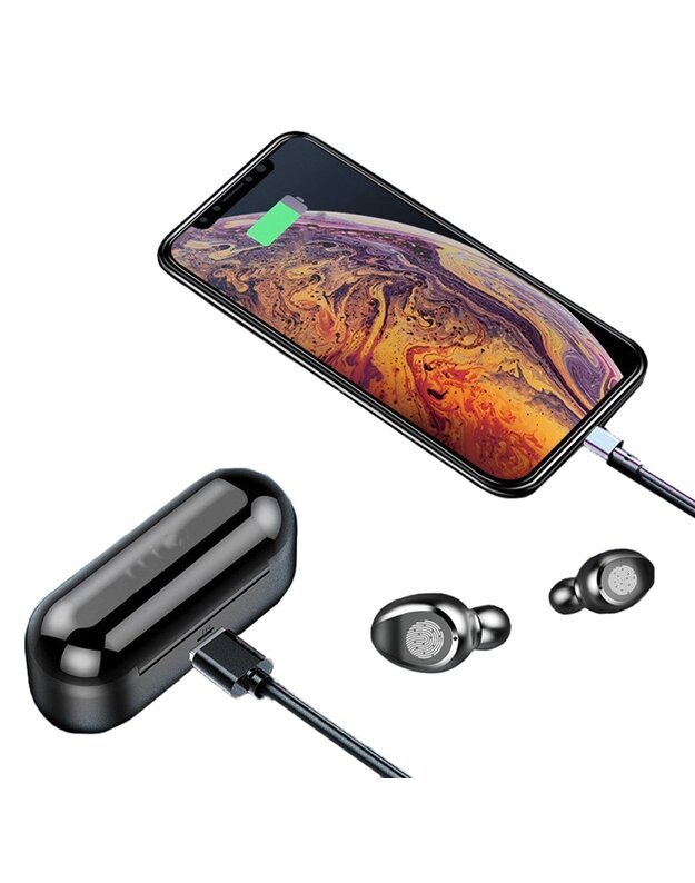 Belaidės Ausinės True Wireless Headset BT5.1 F9, juodos 3