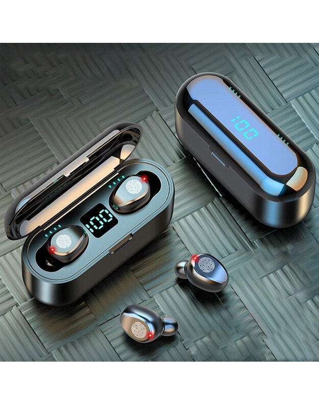 Belaidės Ausinės True Wireless Headset BT5.1 F9, juodos 4