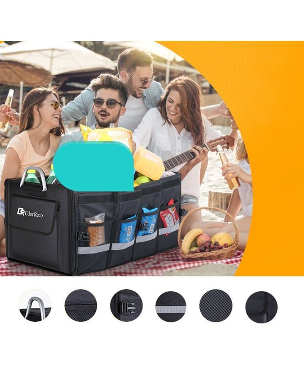 Joyroom Edor Reco automobilinis krepšys daiktams, juodas 5