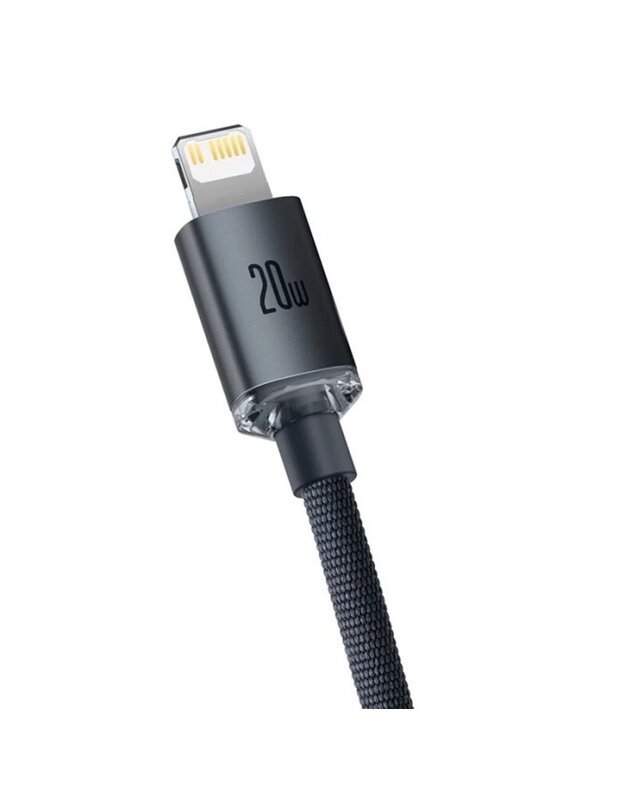 „Baseus Type-C“ – „Lightning Cable“, „Crystal Shine“ serijos greito įkrovimo laidas, 20 W 2 m, juodas (CAJY000301) 2
