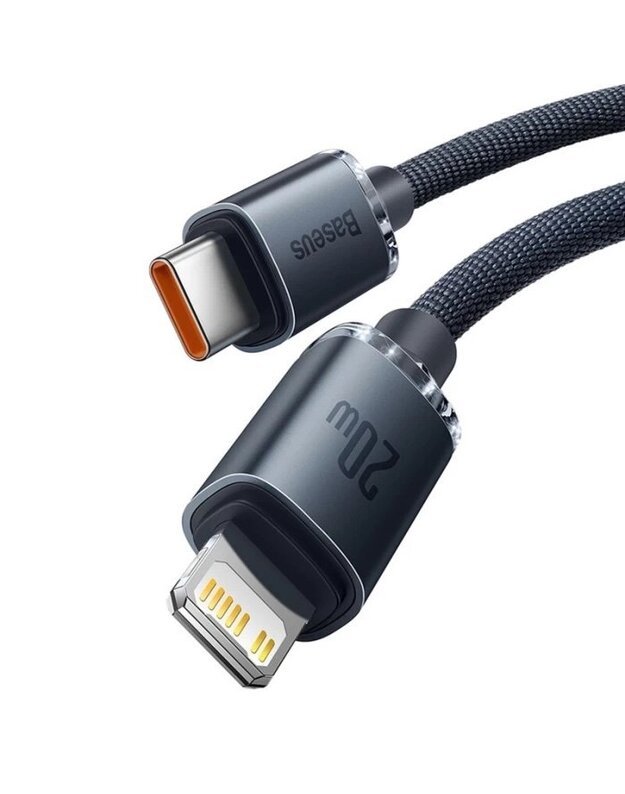 „Baseus Type-C“ – „Lightning Cable“, „Crystal Shine“ serijos greito įkrovimo laidas, 20 W 2 m, juodas (CAJY000301) 1