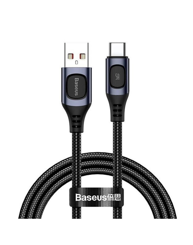 GREITO ĮKROVIMO KABELIS BASEUS USB laidas su USB Type-C CATSS-B0G, 5A, 2m, juodas  