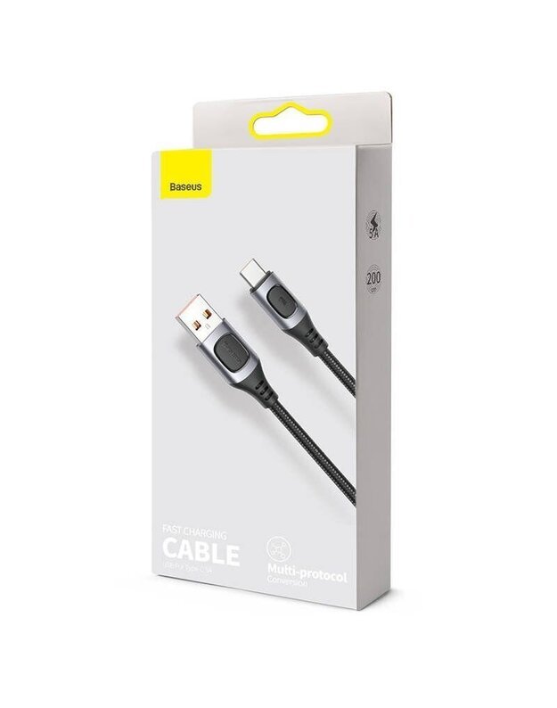 GREITO ĮKROVIMO KABELIS BASEUS USB laidas su USB Type-C CATSS-B0G, 5A, 2m, juodas   3