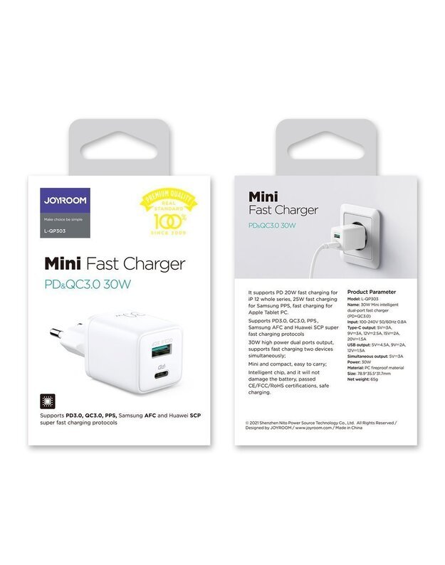 Joyroom L-QP303, 30 W įkroviklis 7