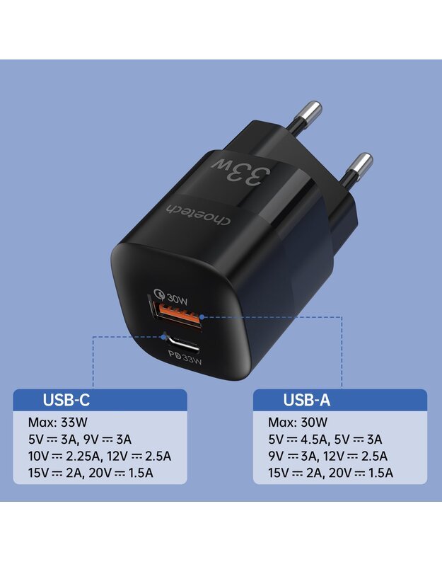 Choetech įkroviklis PD5006, juodas 3