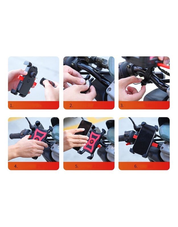 Telefono laikiklis ant dviračio vairo CD-368 360, juodas 12