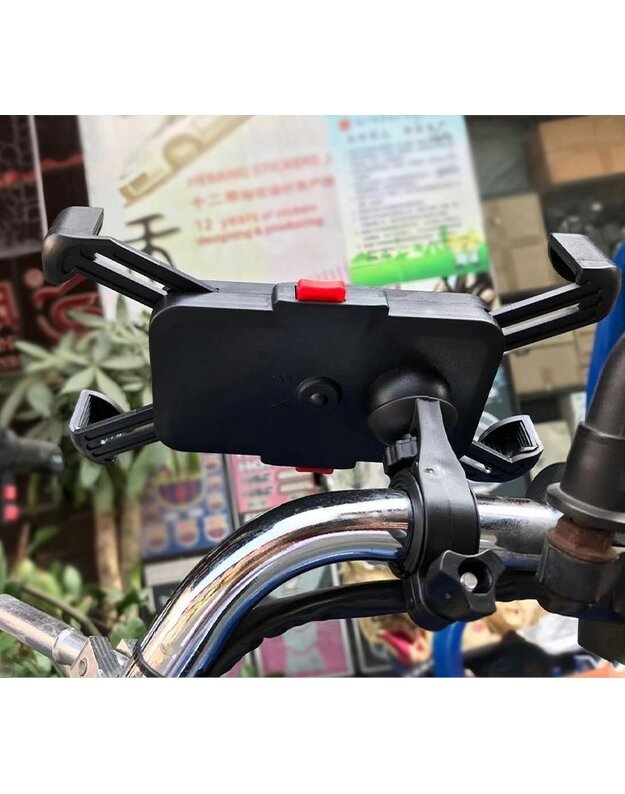 Telefono laikiklis ant dviračio vairo CD-368 360, juodas 10