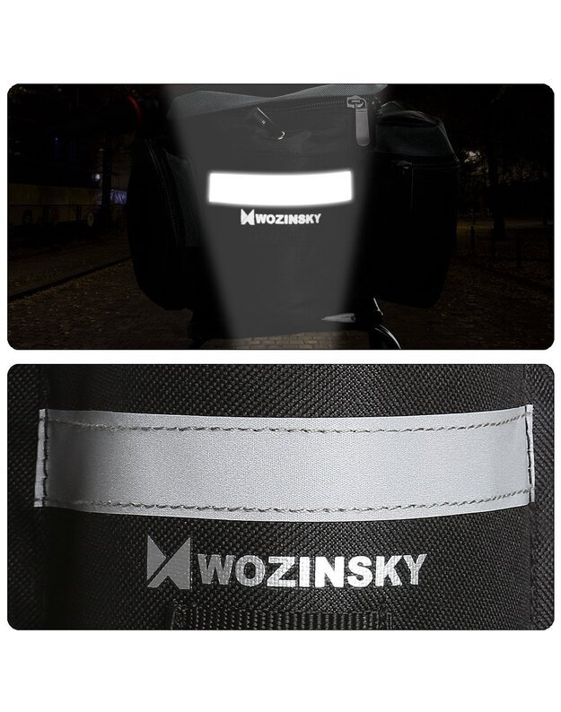 Dviračio galinės bagažinės krepšys su peties dirželiu ir butelio dėklu 6L, juodas 6