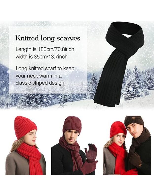 Žiemos rinkinys (pirštinės, šalikas, kepurė) M1211042, juoda 4