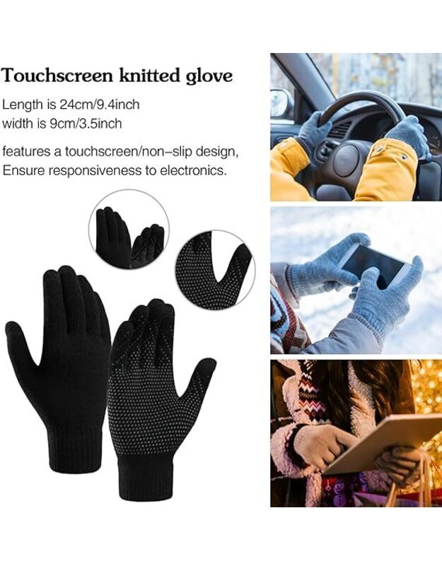 Žiemos rinkinys (pirštinės, šalikas, kepurė) M1211042, juoda 3