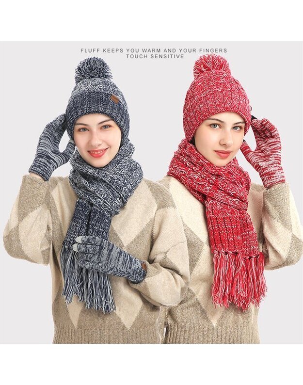 Žiemos rinkinys (pirštinės, šalikas, kepurė), mėlyna/pilka M1211043-2 3