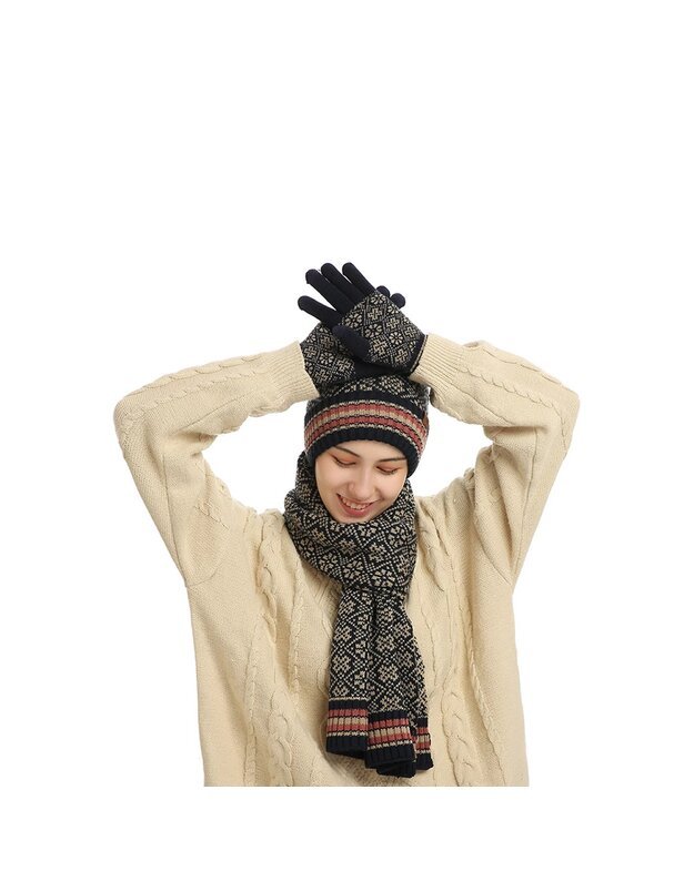 Žiemos rinkinys (pirštinės, šalikas, kepurė), tamsiai mėlyna M1211031-3 4