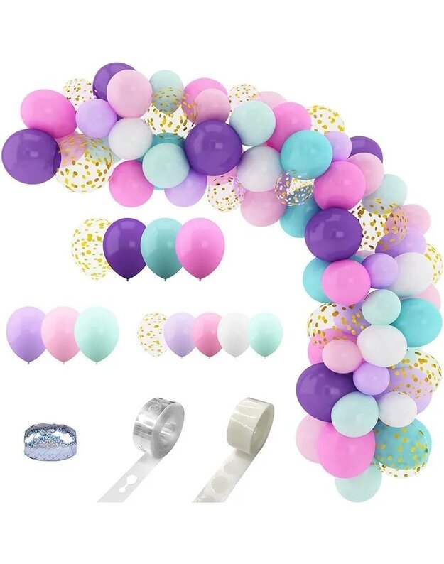 Macaron Pastel balionų rinkinys šventėms  (164pcs) 4