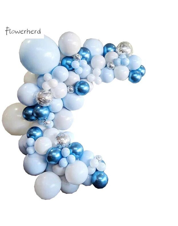 Macaron Blue Theme balionų rinkinys (104 vnt) 2