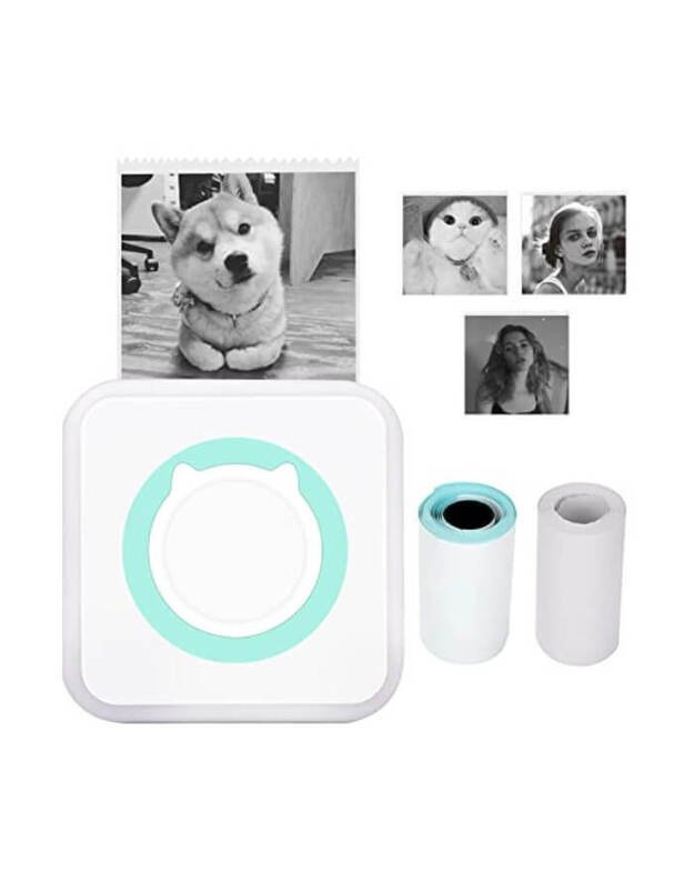 Cat Mini Printer Портативный термопринтер для детей, синий