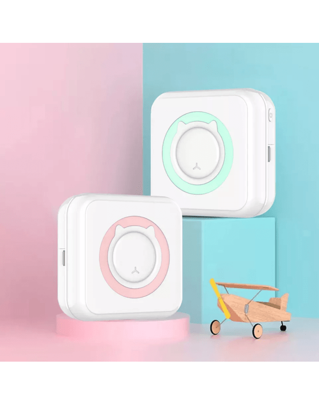 Cat Mini Printer Портативный термопринтер для детей, синий