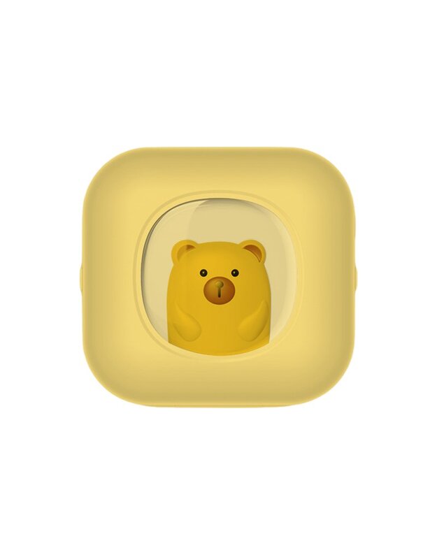 Nešiojamas vaikiškas terminis spausdintuvas Cat Mini Printer X7Y, geltonas + DOVANA (3 spalvoti rulonėliai) 