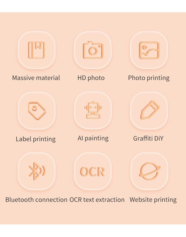 Nešiojamas vaikiškas terminis spausdintuvas Cat Mini Printer X7Y, geltonas + DOVANA (3 spalvoti rulonėliai)  2