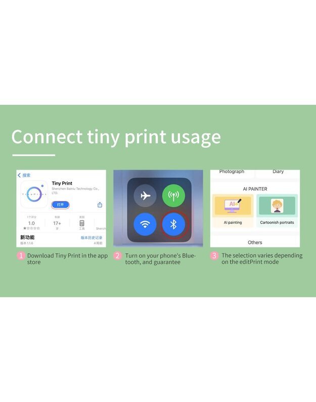 Nešiojamas vaikiškas terminis spausdintuvas Cat Mini Printer X7Y, geltonas + DOVANA (3 spalvoti rulonėliai)  11