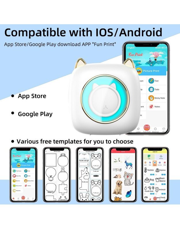 Термопринтер Cat Mini Printer Kids