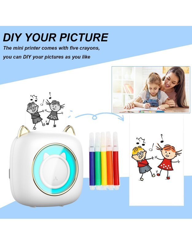 Термопринтер Cat Mini Printer Kids