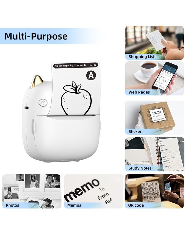 Термопринтер Cat Mini Printer Kids