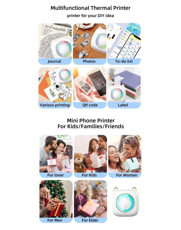 Термопринтер Cat Mini Printer Kids