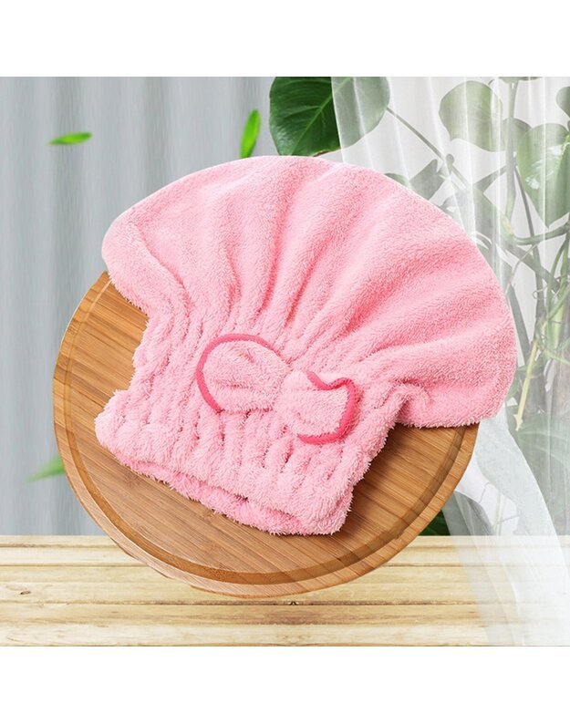 Plaukų džiovinimo kepuraitė, rožinė 2