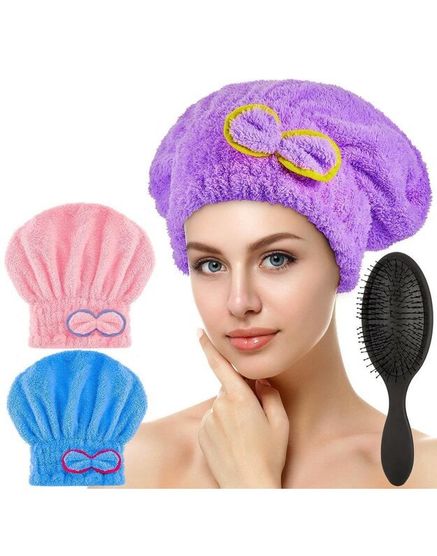 Plaukų džiovinimo kepuraitė, rožinė 1