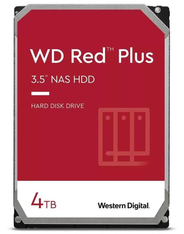 HDD|WESTERN DIGITAL|Red Plus|4TB|SATA 3.0|128 MB|5400 rpm|3,5