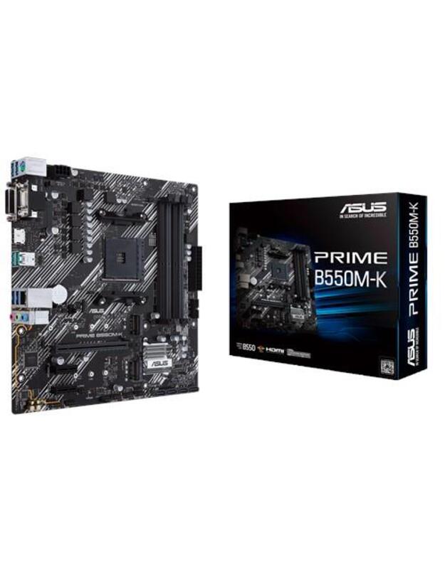Mainboard|ASUS|AMD B550|SAM4|MicroATX|2xPCI-Express 3.0 1x|2xM.2|1xPCI-Express 4.0 16x|Memory DDR4|Memory slots 4|1x15pin D-sub|1xDVI|1xHDMI|6xUSB 3.2|1xPS/2|1xRJ45|3xAudio port|PRIMEB550M-K