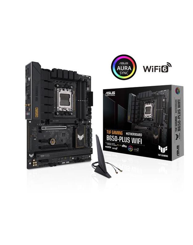 Mainboard|ASUS|AMD B650|SAM5|ATX|Memory DDR5|Memory slots 4|2xPCI-Express 4.0 1x|2xPCI-Express 4.0 16x|3xM.2|1xHDMI|1xDisplayPort|4xUSB 2.0|2xUSB 3.2|2xUSB-C|1xRJ45|5xAudio port|TUFGAMINGB650-PLUSWIFI
