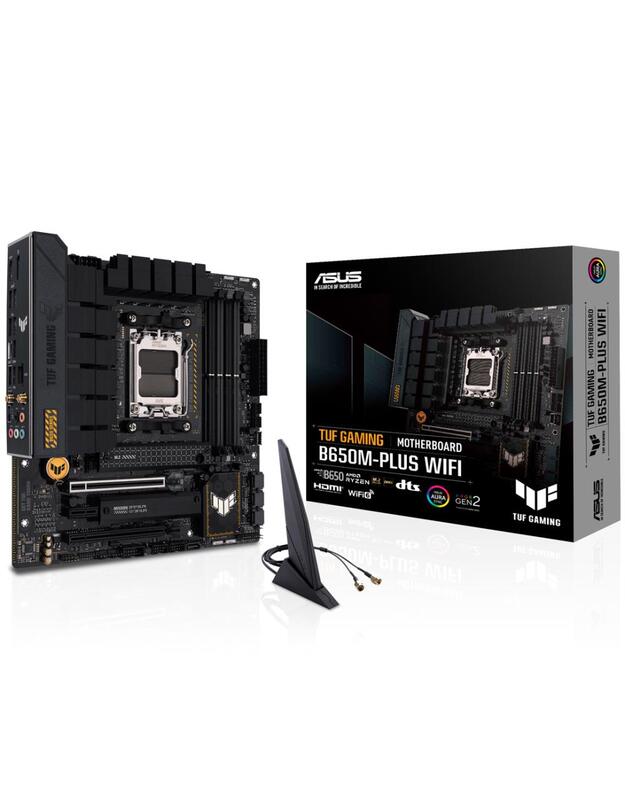 Mainboard|ASUS|AMD B650|SAM5|MicroATX|Memory DDR5|Memory slots 4|1xPCI-Express 4.0 1x|1xPCI-Express 4.0 16x|2xM.2|1xHDMI|1xDisplayPort|4xUSB 2.0|3xUSB 3.2|1xUSB-C|1xRJ45|5xAudio port|TUFGAMB650M-PLUSWIFI