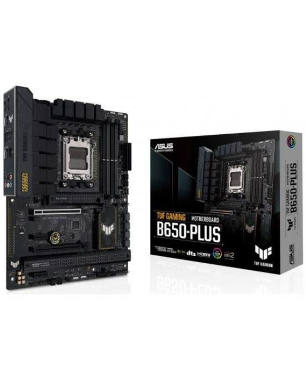 Mainboard|ASUS|AMD B650|SAM5|MicroATX|Memory DDR5|Memory slots 4|1xPCI-Express 4.0 1x|2xPCI-Express 4.0 16x|2xM.2|1xHDMI|1xDisplayPort|4xUSB 2.0|3xUSB 3.2|1xUSB-C|1xRJ45|5xAudio port|TUFGAMINGB650M-PLUS