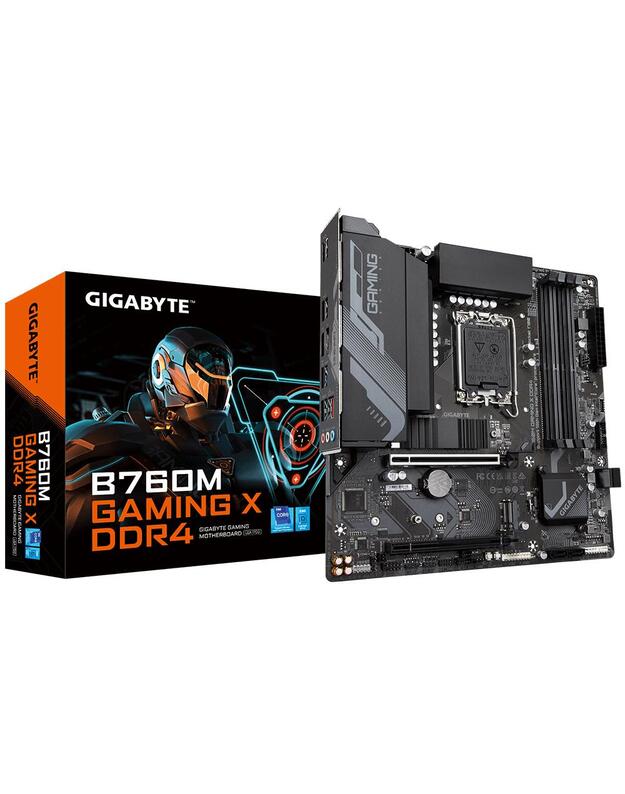 Mainboard|GIGABYTE|Intel B760 Express|LGA1700|Micro-ATX|Memory DDR4|Memory slots 4|1xPCI-Express 3.0 16x|1xPCI-Express 4.0 16x|2xM.2|1xHDMI|1xDisplayPort|5xUSB 2.0|3xUSB 3.2|3xAudio port|B760MGAMINGXDDR4
