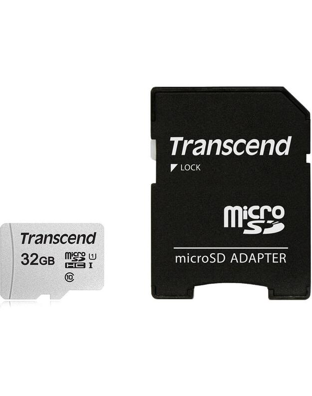 MEMORY MICRO SDHC 32GB W/ADAPT/C10 TS32GUSD300S-A TRANSCEND