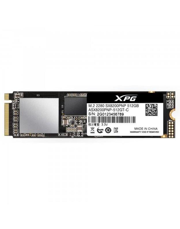 SSD|ADATA|XPG SX8200 Pro|512GB|M.2|PCIE|NVMe|TLC|Write speed 2300 MBytes/sec|Read speed 3500 MBytes/sec|3.5mm|TBW 320 TB|MTBF 2000000 hours|ASX8200PNP-512GT-C