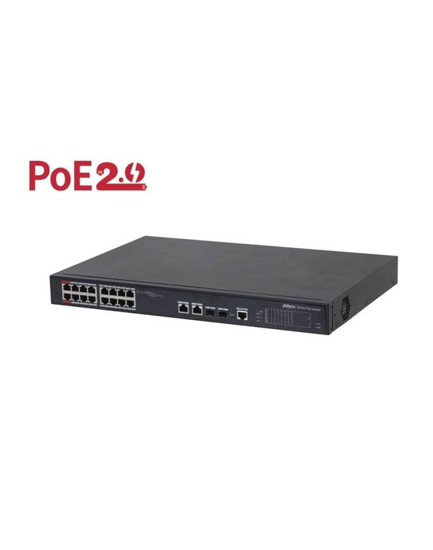 Switch|DAHUA|Type L2|Desktop/pedestal|90 Watts|PFS4218-16ET-240-V3