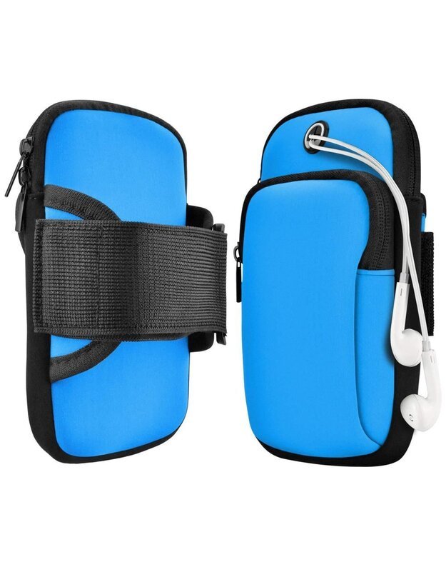 Phone holder on hand Running Armband, blue 2