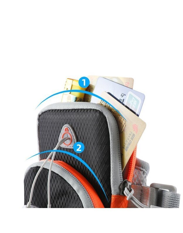 Universalus sportinis telefono dėklas ant rankos, juodas 10