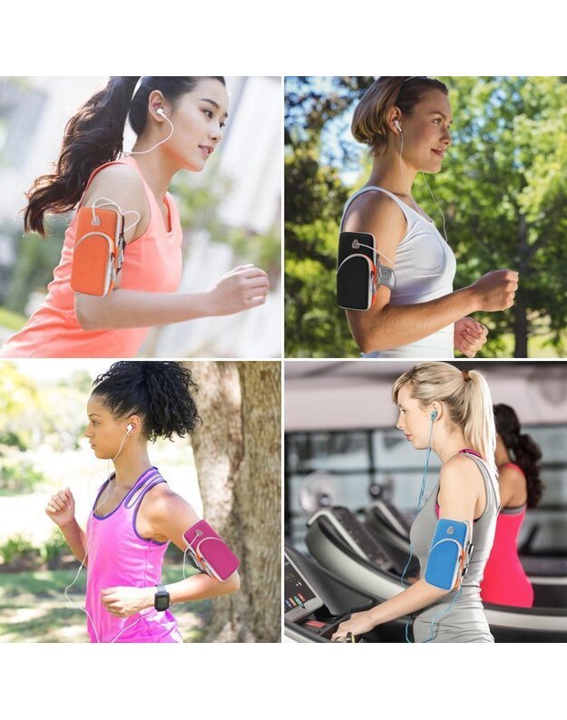 Universalus sportinis telefono dėklas ant rankos, juodas 7