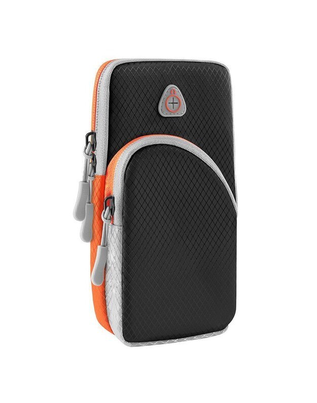 Universalus sportinis telefono dėklas ant rankos, juodas
