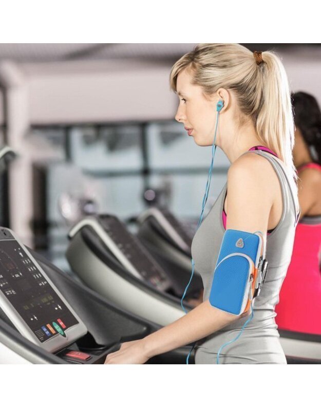 Universalus sportinis telefono dėklas ant rankos, juodas 6